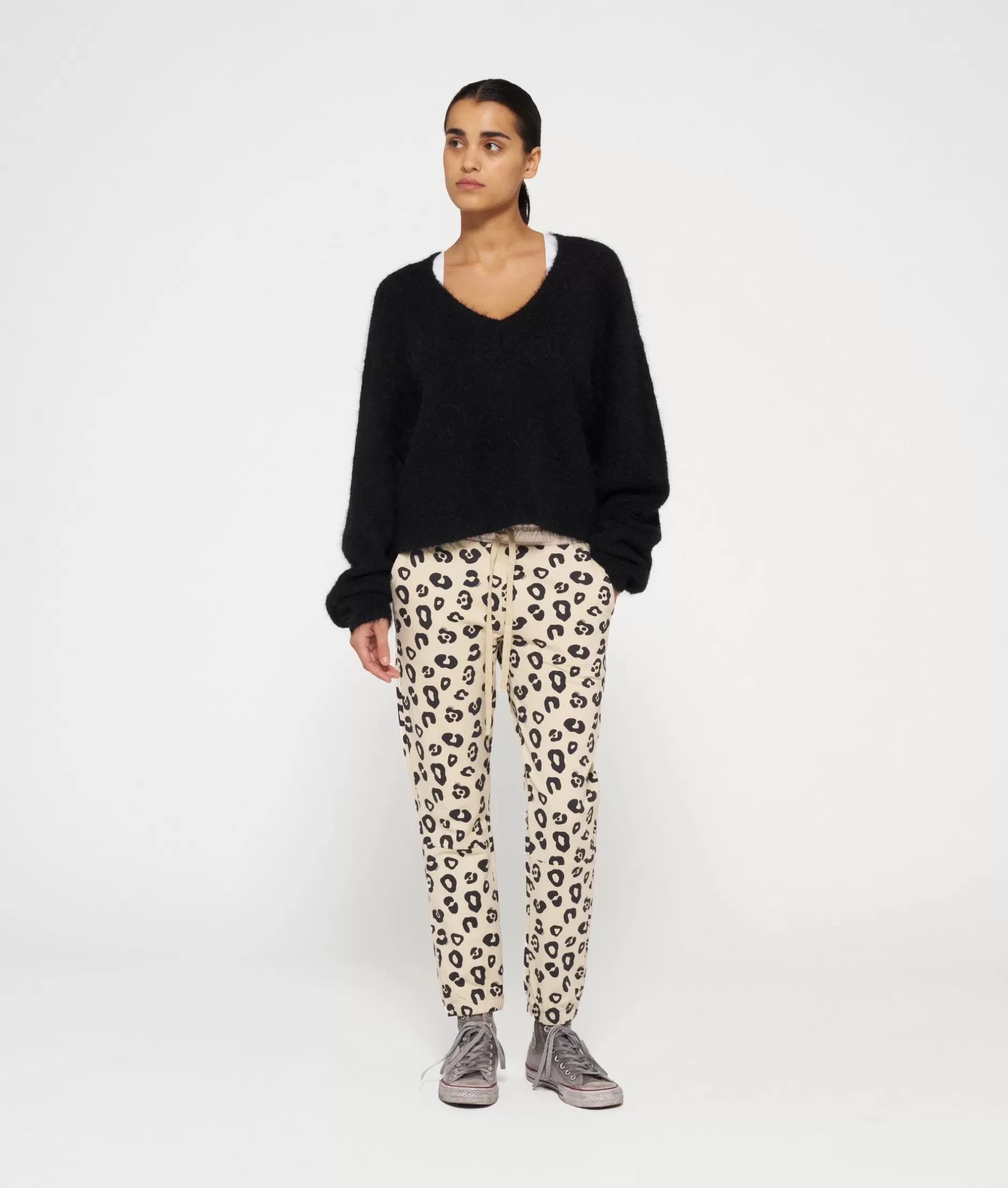 Jogger Donna Crop Stampa Leopardata 10DAYS - Pantaloni Sportivi Comodi con Motivo Animalier