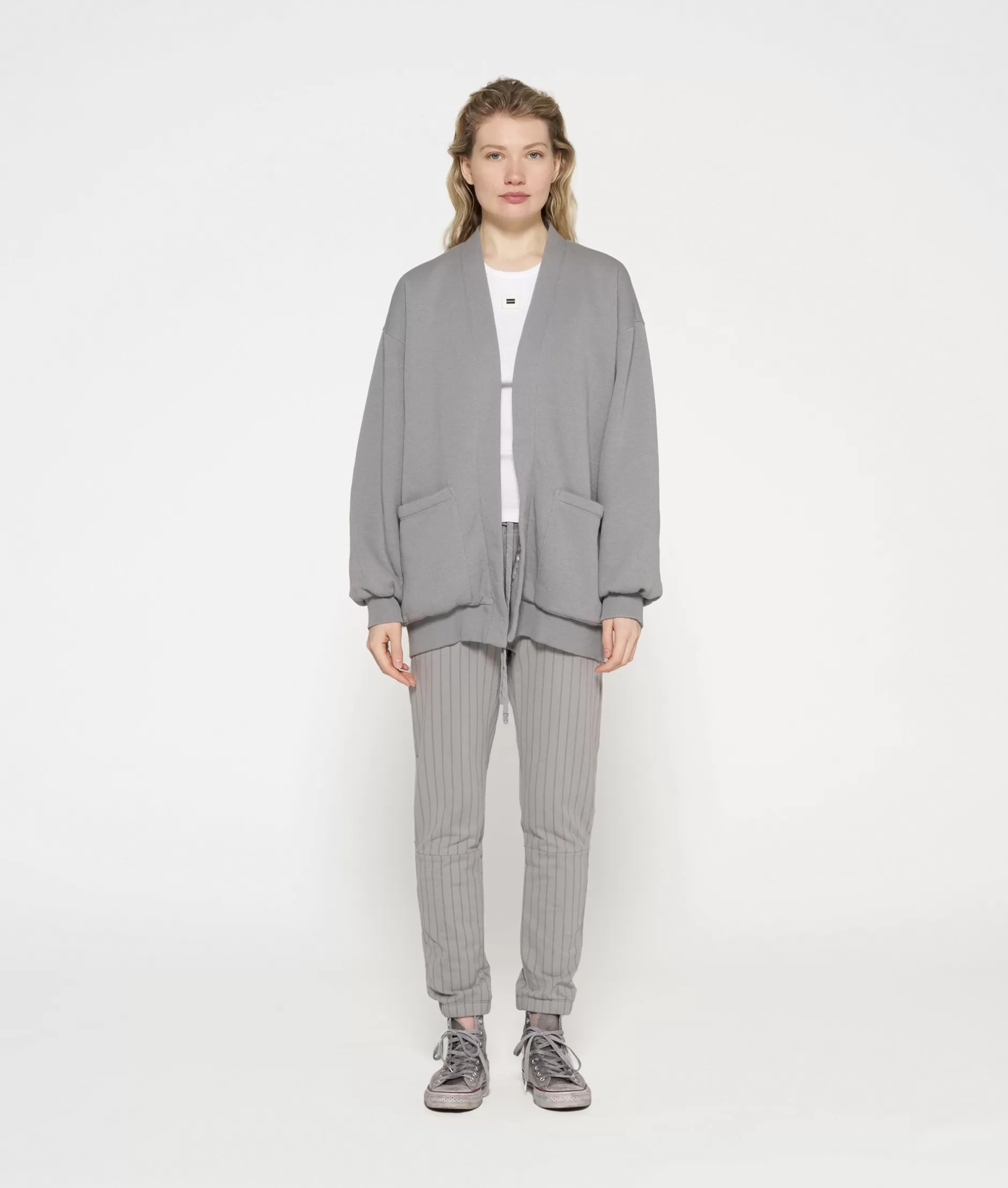 Jogger Donna a Gamba Corta con Righe Sottili - 10DAYS Stile Casual Confortevole