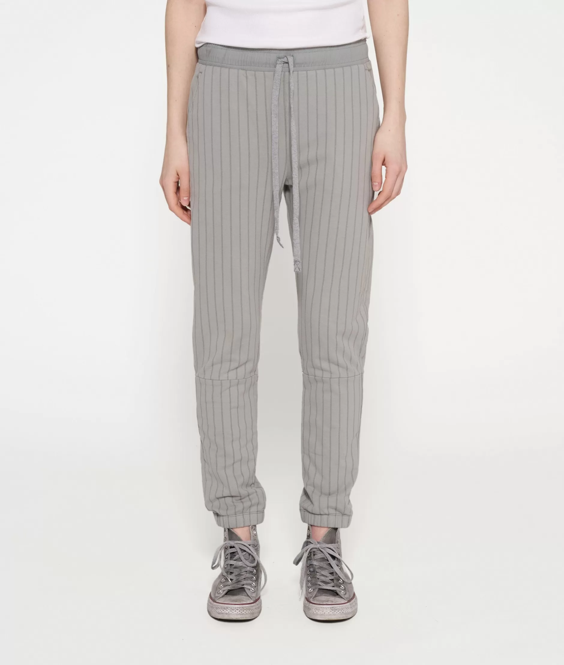 Jogger Donna a Gamba Corta con Righe Sottili - 10DAYS Stile Casual Confortevole