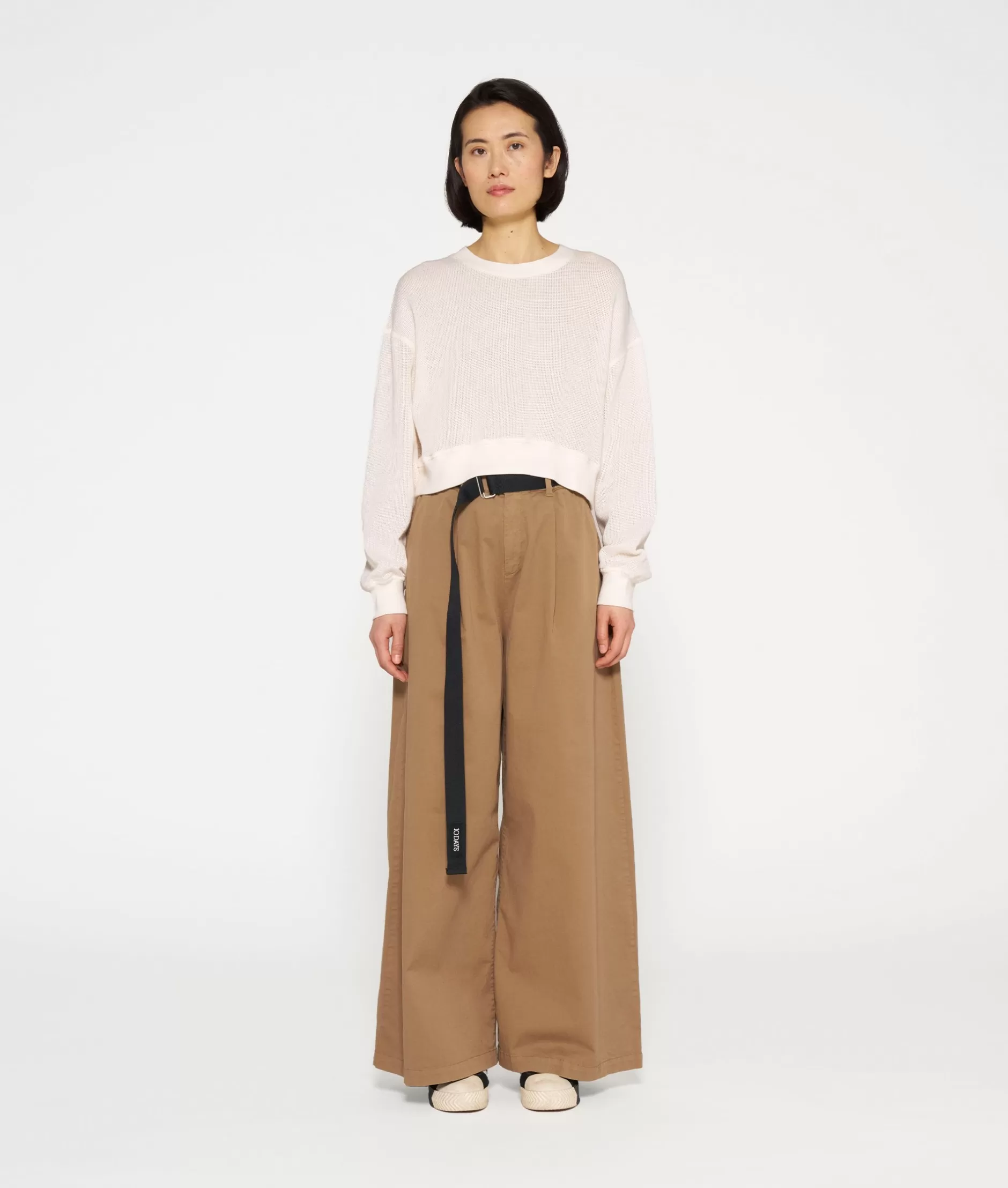 Donna 10DAYS Felpa Crop con Maglia Trapuntata - Intimo Casual con Design Stagionale