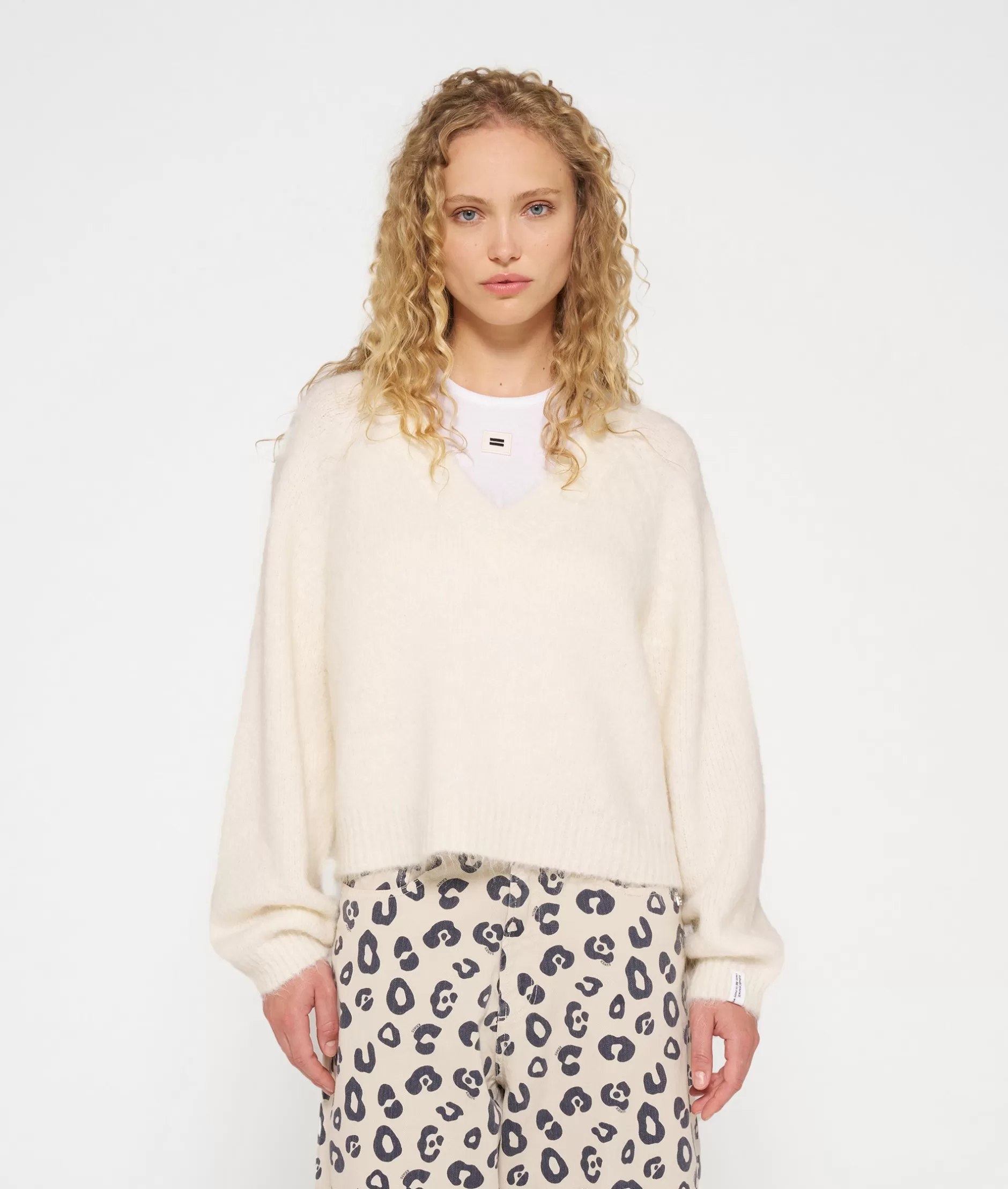 Maglione Donna Corto con Scollo a V | 10DAYS - Lavorazione a Maglia Morbida per Stile Casual