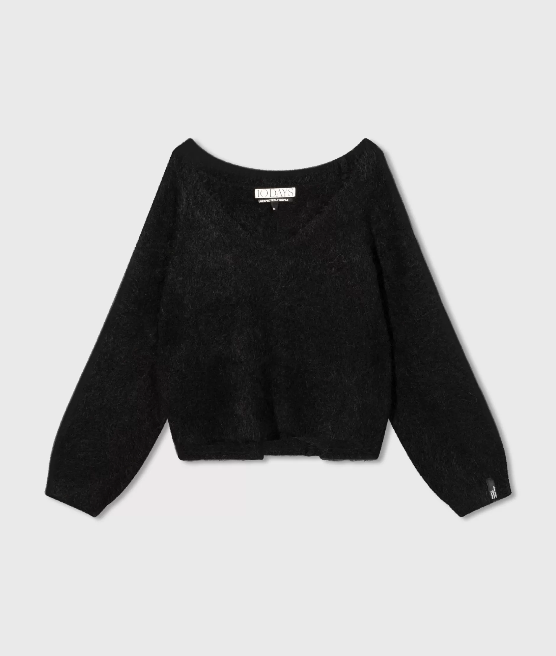 10DAYS Maglino Donna con Scollatura a V - Crop Corto in Maglia Confortevole, Stilistica Moderna per Look Casual Chic