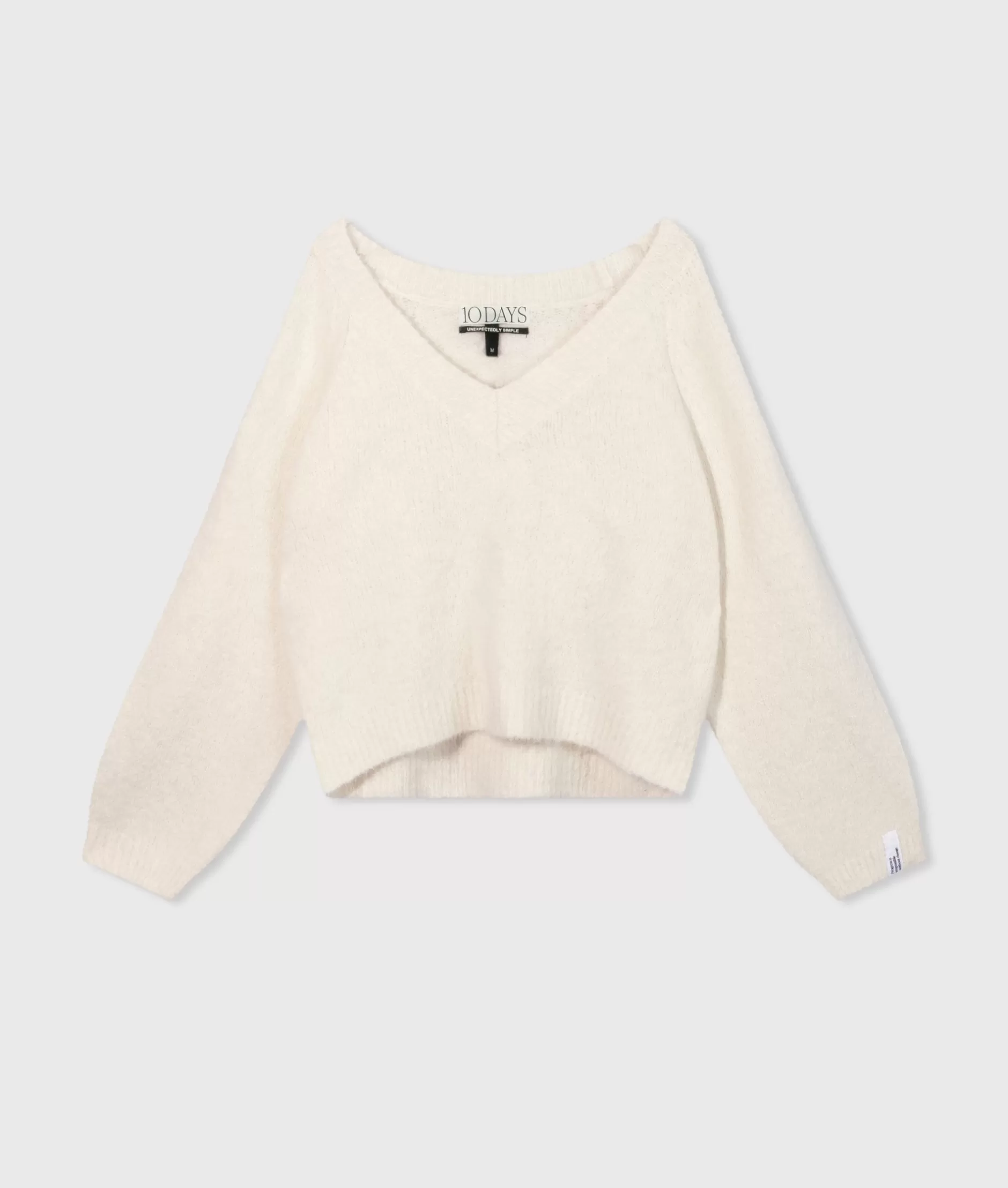 Maglione Donna Corto con Scollo a V | 10DAYS - Lavorazione a Maglia Morbida per Stile Casual