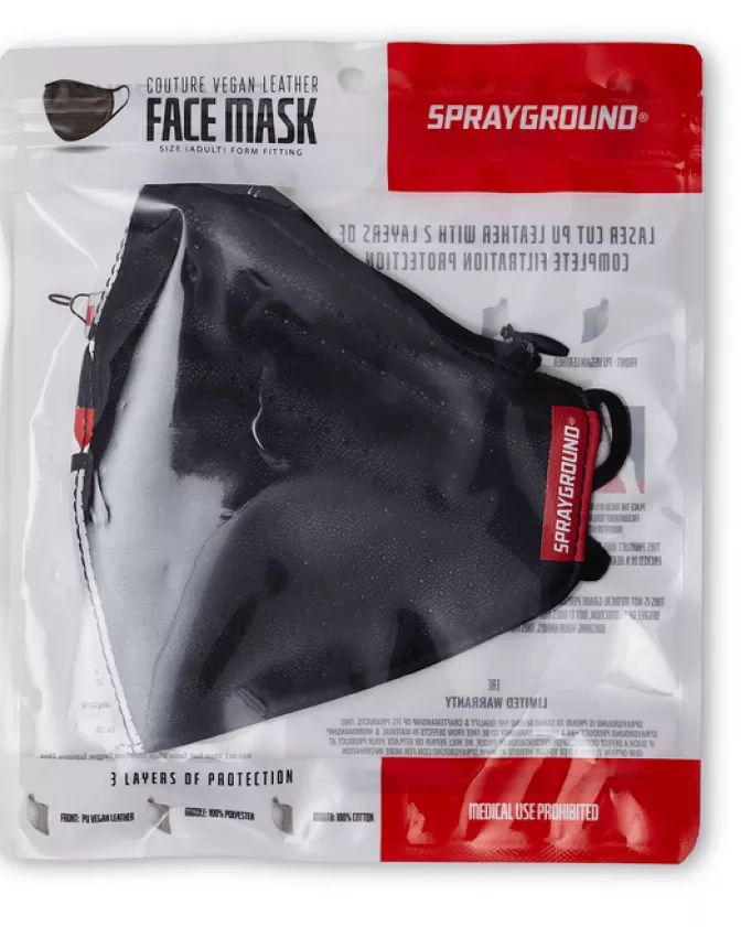 Sprayground Mascherina Stilosa in Ecopelle con Taschino Nascosto - Design Resistente per Protezione Quotidiana
