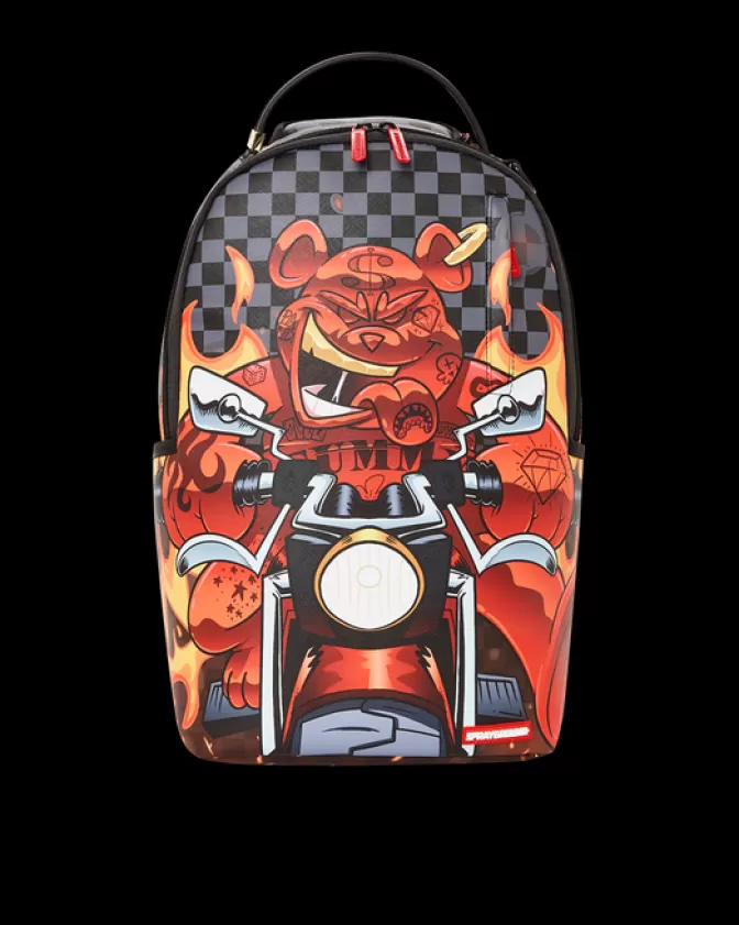 Sprayground - Zaino Streetwear Design Edgy con Squalo Fiammato | Modello DLXV | Capienza XL | Tessuto Resistente | Stile Unico!