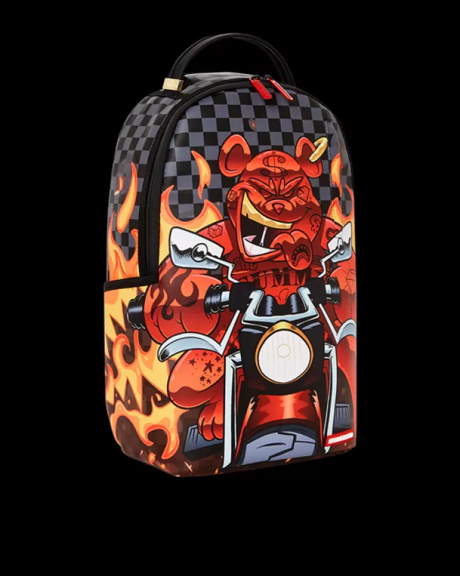 Sprayground - Zaino Streetwear Design Edgy con Squalo Fiammato | Modello DLXV | Capienza XL | Tessuto Resistente | Stile Unico!