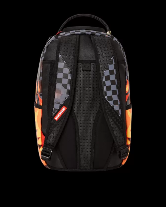 Sprayground - Zaino Streetwear Design Edgy con Squalo Fiammato | Modello DLXV | Capienza XL | Tessuto Resistente | Stile Unico!