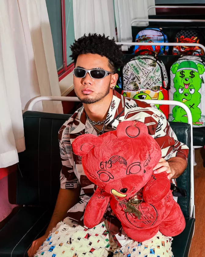 Zaini Sprayground a Forma di Orsacchiotto con Peluche Diablo Morbido - Borsoni Peluche per Bambini e Ragazzi