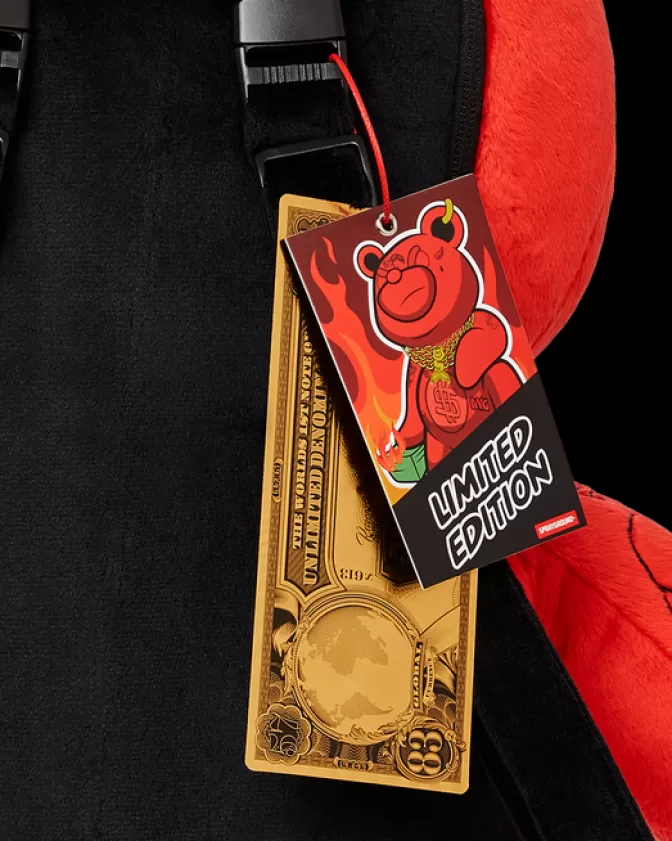 Zaini Sprayground a Forma di Orsacchiotto con Peluche Diablo Morbido - Borsoni Peluche per Bambini e Ragazzi