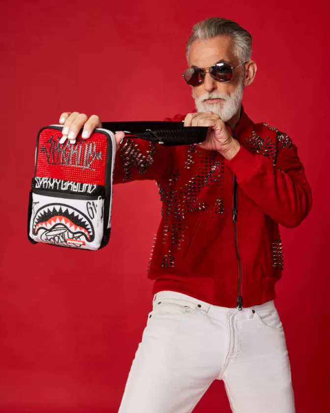 Sprayground Borsa Messenger Iconica Diamond District - Tracolla Urbana con Design Futurista e Rivestimento Brillantato, Perfetta per lo Stile Streetwear Contemporaneo (Edizione Limitata)