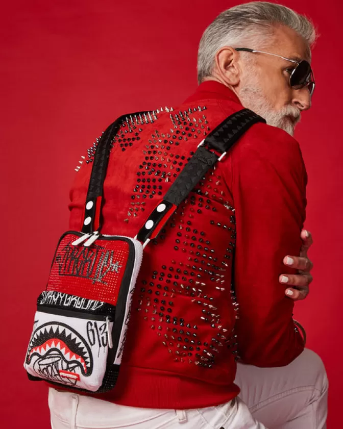 Sprayground Borsa Messenger Iconica Diamond District - Tracolla Urbana con Design Futurista e Rivestimento Brillantato, Perfetta per lo Stile Streetwear Contemporaneo (Edizione Limitata)