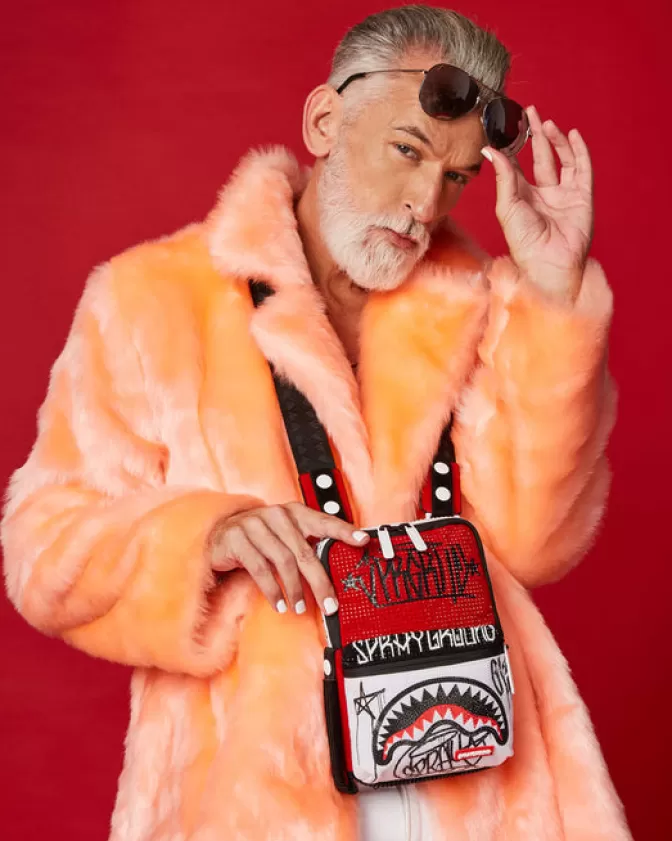 Sprayground Borsa Messenger Iconica Diamond District - Tracolla Urbana con Design Futurista e Rivestimento Brillantato, Perfetta per lo Stile Streetwear Contemporaneo (Edizione Limitata)