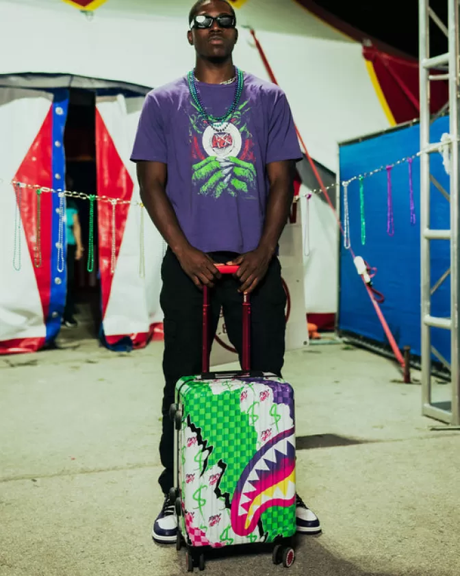 Sprayground Valigia Rigida Cabina - Design Avventura Marina con Squali Arcobaleno e Stile Futurista, Offerta Imperdibile