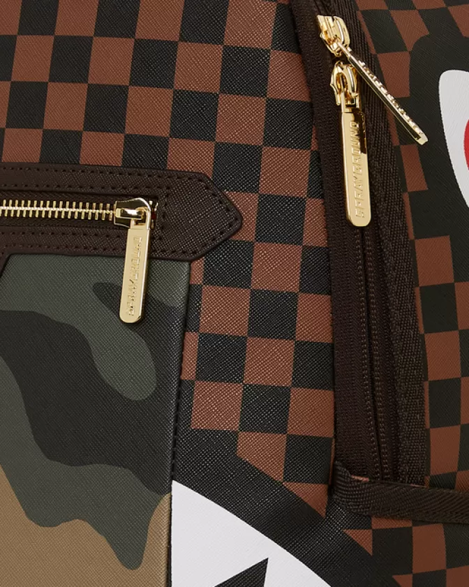 Zaino Sprayground DLXV - Tasche esterne con zip dorato e design squali nella Parigi urbana