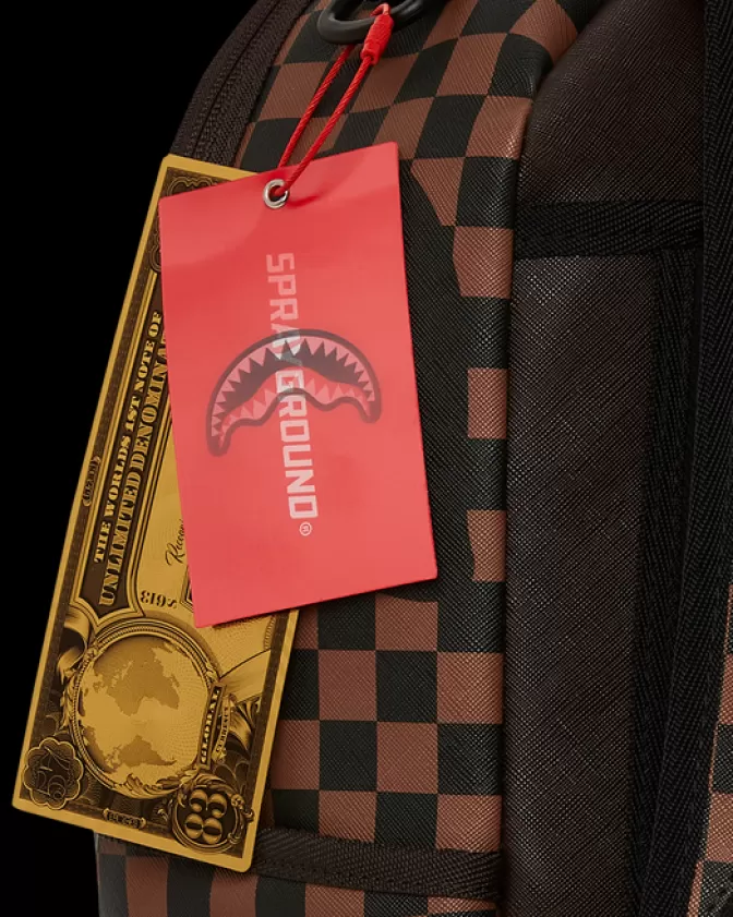 Zaino Sprayground DLXV - Tasche esterne con zip dorato e design squali nella Parigi urbana