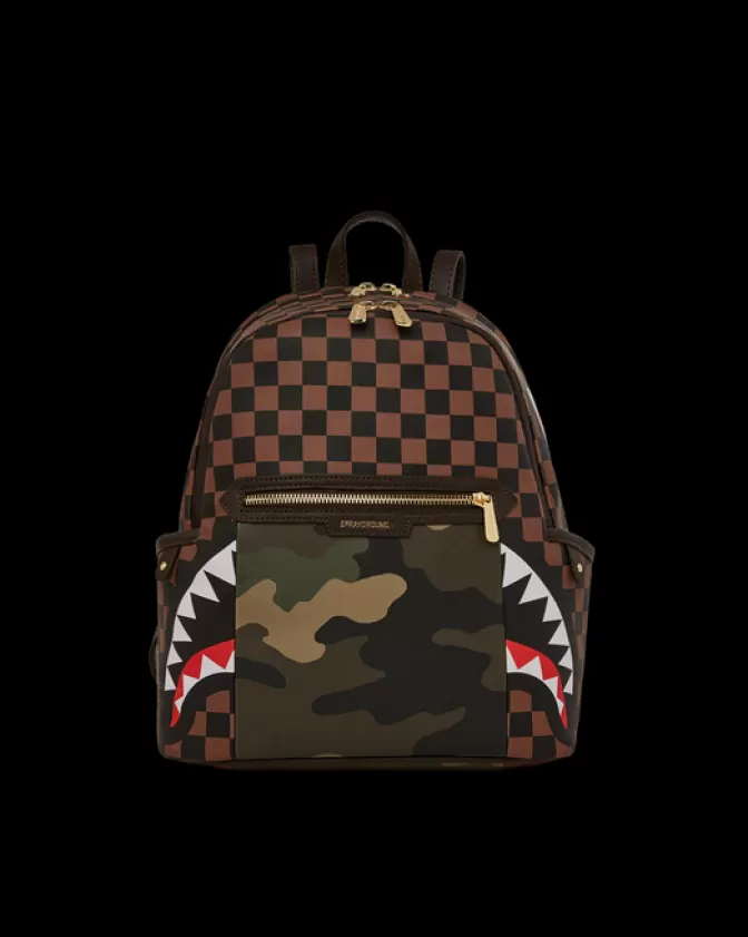 Zaini Sprayground Collezione Savages - Tasche con Zip Dorato e Design Squali Urbani di Parigi - Stile Audace e Unico