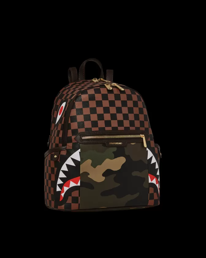 Zaini Sprayground Collezione Savages - Tasche con Zip Dorato e Design Squali Urbani di Parigi - Stile Audace e Unico