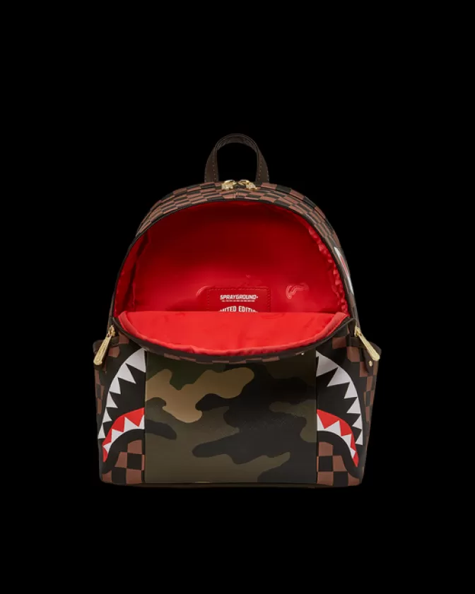 Zaini Sprayground Collezione Savages - Tasche con Zip Dorato e Design Squali Urbani di Parigi - Stile Audace e Unico