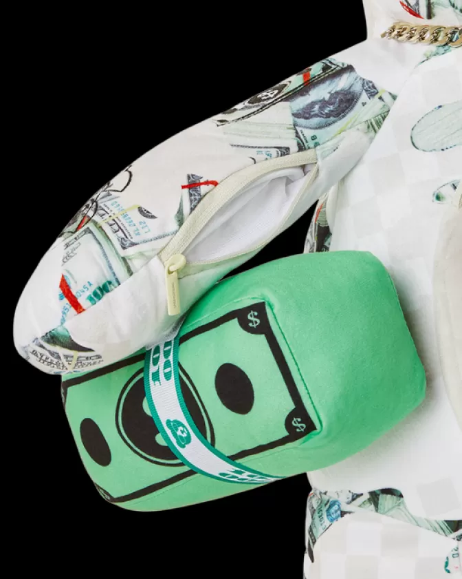 Sprayground Zaino Peluche Money Bear - Borsa a Forma di Orsetto Stile Unico con Design Feroce 

（：
