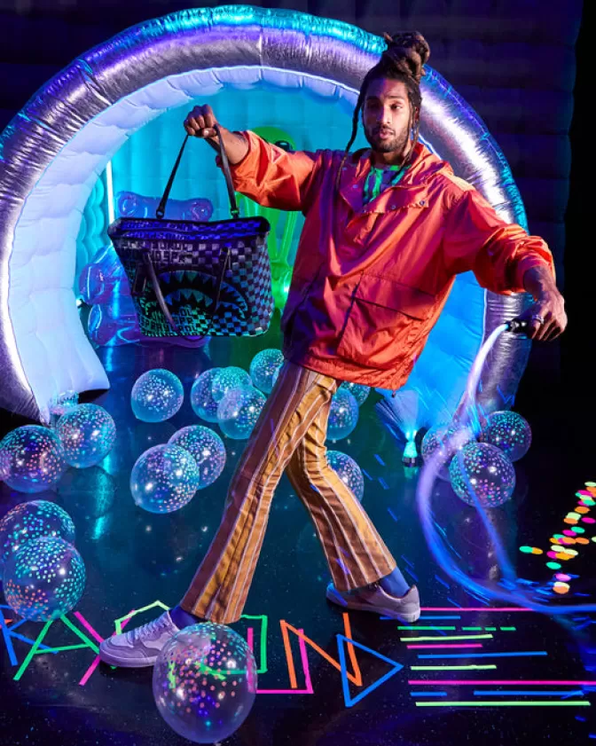 Sprayground | Borsa Tote con Luci Interattive a Fibre Ottiche - Design Futuristico per Look Straordinari