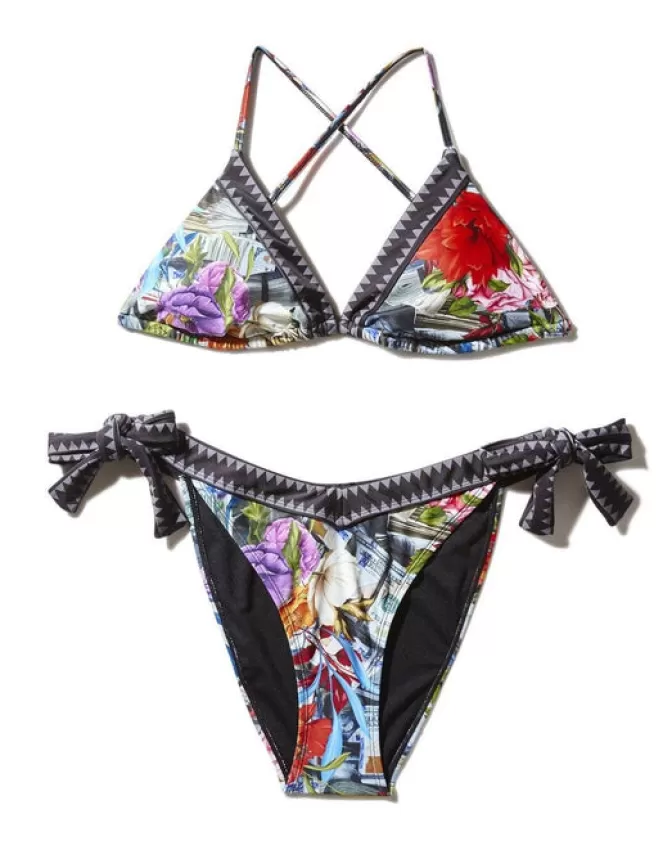 SPRAYGROUND Bikini Stravagante con Stampa Fiori e Monete - Costume da Bagno Femminile da Urlo