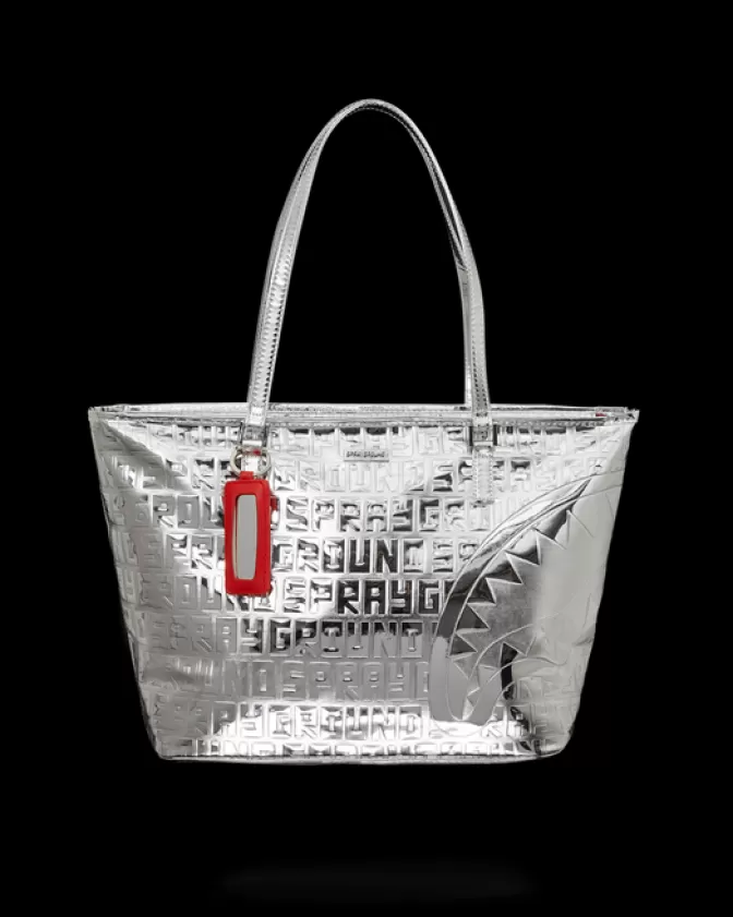 Sprayground | Borsa Titan Futuristica in Tela Metallizzata - Design Avanguardistico con Capacità Generosa, Ideale per lo Stile Urbano Contemporaneo