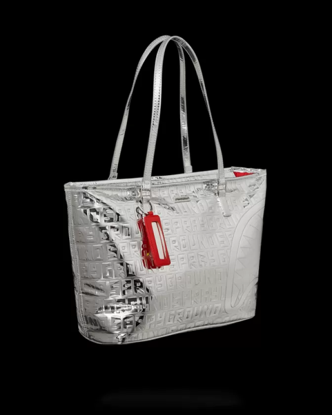 Sprayground | Borsa Titan Futuristica in Tela Metallizzata - Design Avanguardistico con Capacità Generosa, Ideale per lo Stile Urbano Contemporaneo