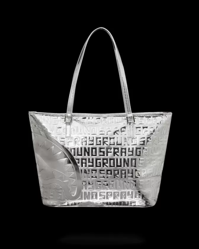 Sprayground | Borsa Titan Futuristica in Tela Metallizzata - Design Avanguardistico con Capacità Generosa, Ideale per lo Stile Urbano Contemporaneo