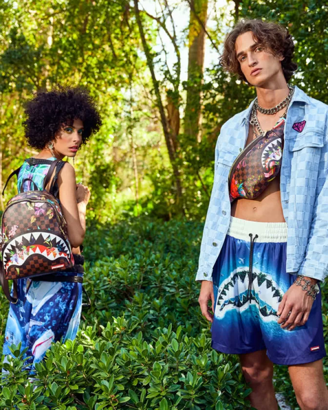Sprayground Zaino Streetwear Stile Selvaggio - Design Esclusivo Giungla di Squali per Uso Urbano 

(：：1. 2.