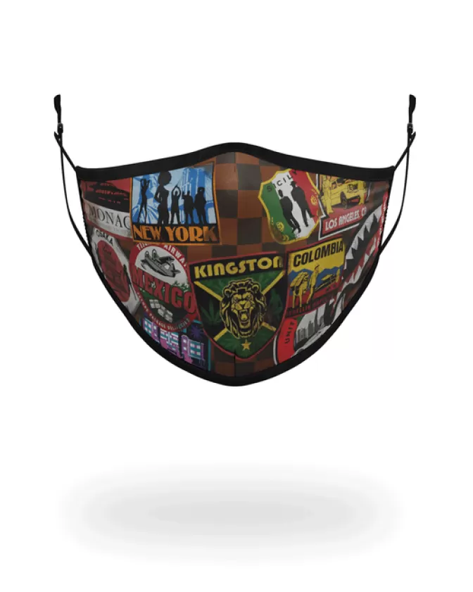 Mascherine Protettive Sprayground con Stampa Artistica - Edizione Limitata Global Mogul per Uso Quotidiano