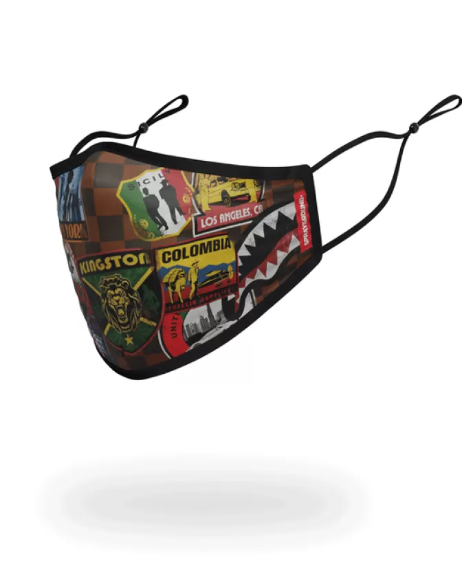Mascherine Protettive Sprayground con Stampa Artistica - Edizione Limitata Global Mogul per Uso Quotidiano