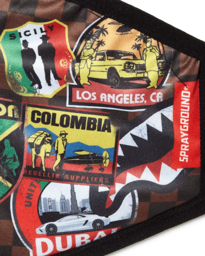 Mascherine Protettive Sprayground con Stampa Artistica - Edizione Limitata Global Mogul per Uso Quotidiano