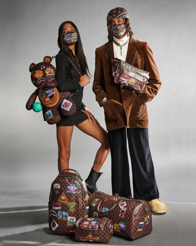 Mascherine Protettive Sprayground con Stampa Artistica - Edizione Limitata Global Mogul per Uso Quotidiano