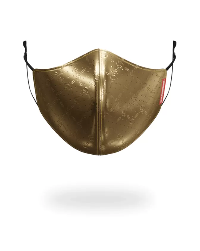 Mascherine Sprayground in Pelle Vegana Effetto Oro - Edizione Moneygram Premium