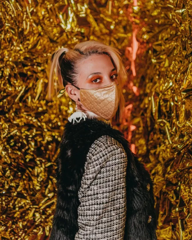 Mascherine Sprayground in Pelle Vegana Effetto Oro - Edizione Moneygram Premium