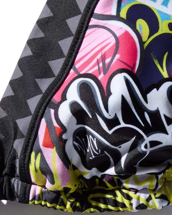 Bikini Graffiti Mezza Copertura - Costume da Bagno Sprayground Stile Streetwear per Estate Modaiola