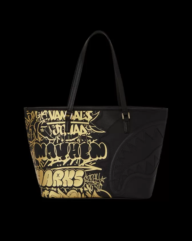 Borsa Sprayground Graffiti Urban con Tracolla - Trolley Leggero a Mezzo Disegno per Donna, Shopping Bag Capiente con Stampa Half Graff Streetwear