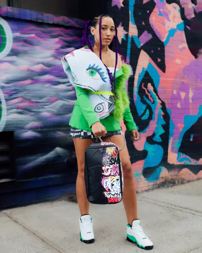 Portascarpe Sprayground Half Graff Night - Design Accattivante per Sneakers con Scomparto Nascosto, Disponibile a Prezzo Vantaggioso