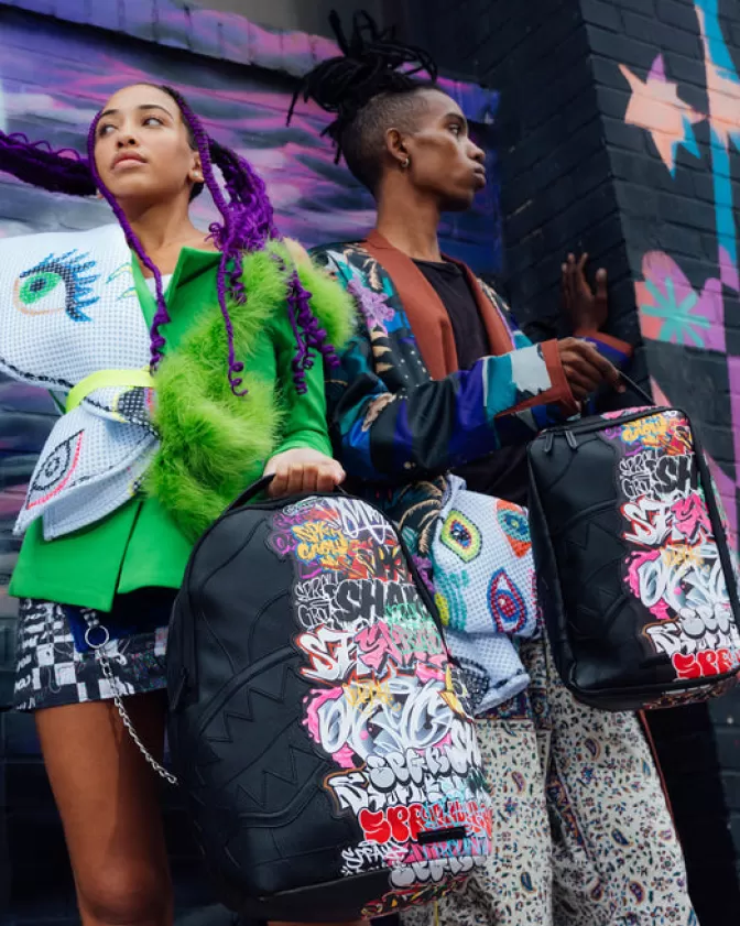 Portascarpe Sprayground Half Graff Night - Design Accattivante per Sneakers con Scomparto Nascosto, Disponibile a Prezzo Vantaggioso