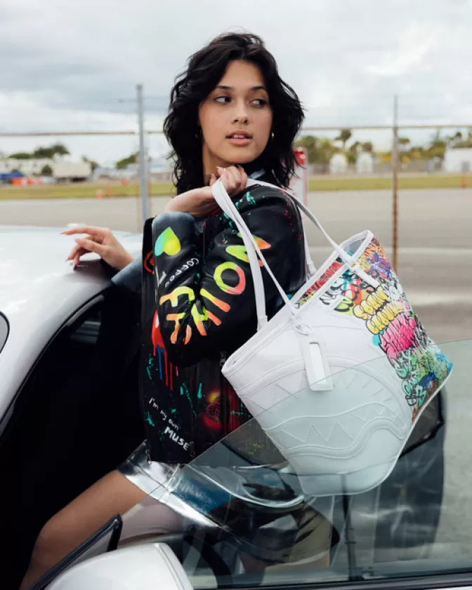 Sprayground Borsa Shopping con Stampa Graffiti Unica - Design Iconico e Capiente, Stile Urban Half-Tone