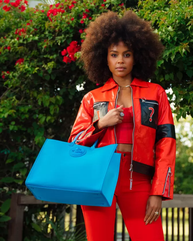 Borsa Sprayground a Tracolla: Squalo Metallizzato in Blu Tortuga - Stile Urban Edgy