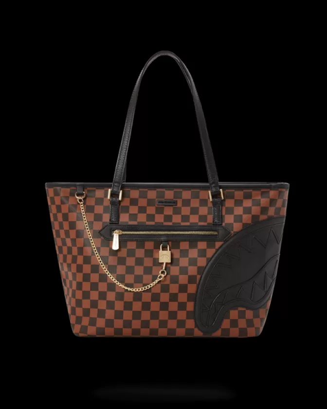 Sprayground Borsa Shopping Urbana con Chiusura Henny - Motivo Squali e Ispirazione Parigina, Design Esclusivo