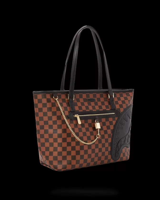 Sprayground Borsa Shopping Urbana con Chiusura Henny - Motivo Squali e Ispirazione Parigina, Design Esclusivo