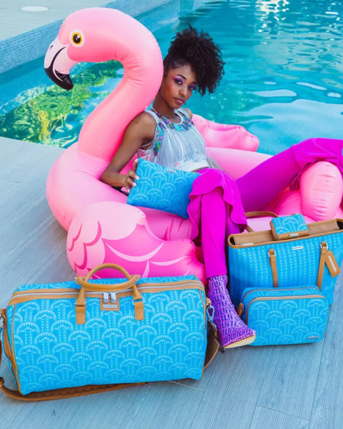 Sprayground Borsa Turchese con Catene Brillanti - Zaino Moda Unisex per Accessori Essenziali