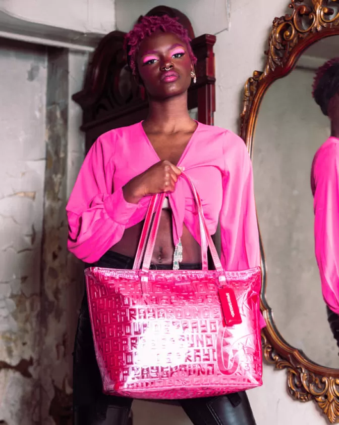 Borse Sprayground Collezione Infiniti - Tote in Tela con Diamantini Rosa | Design Esclusivo per Moda Stradale