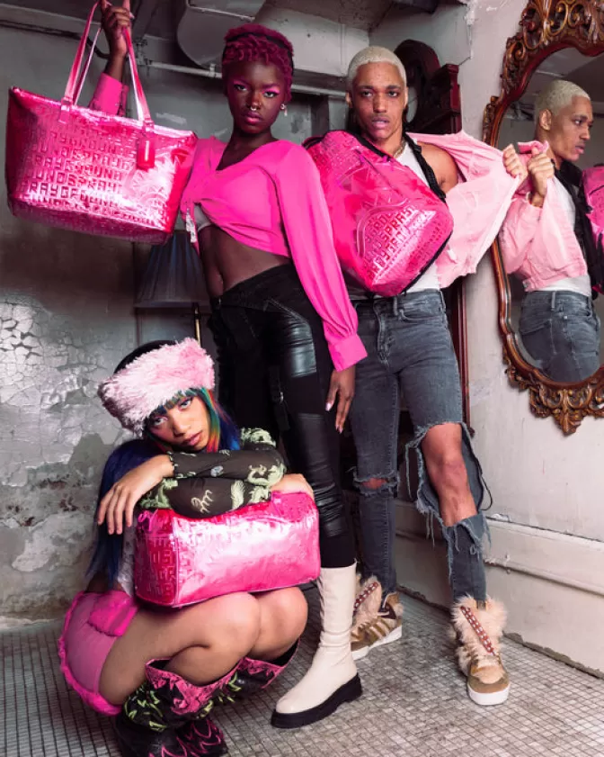 Borse Sprayground Collezione Infiniti - Tote in Tela con Diamantini Rosa | Design Esclusivo per Moda Stradale