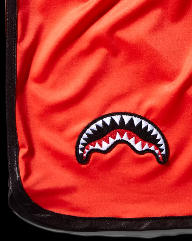 Costumi da Bagno Uomo Sprayground - Pantaloncini Sportivi Onda Giapponese in Tinta Unica Rosso Fuoco, Moda Mare Ultraleggeri con Stile Unico