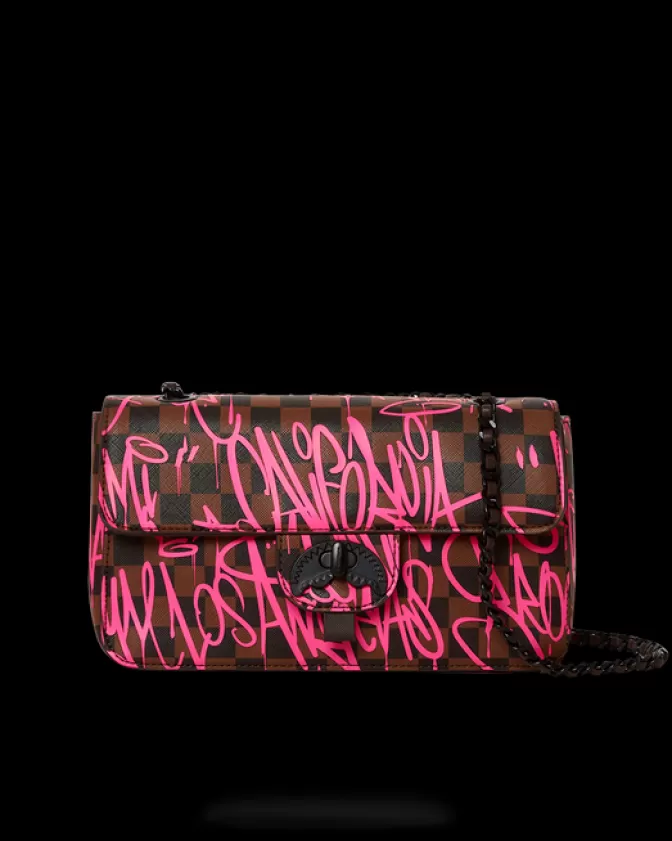 Sprayground Borsa con Catena Squalo - Design Esclusivo Jetgraphix per Stile Urban