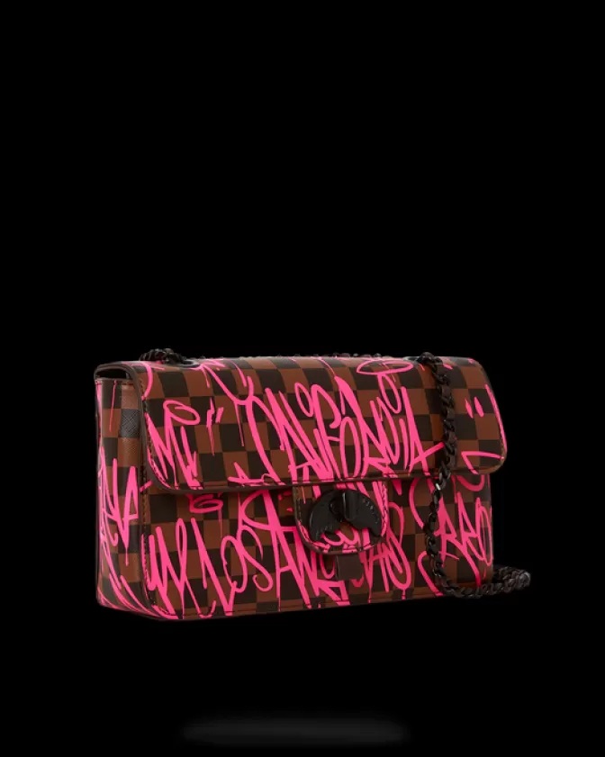 Sprayground Borsa con Catena Squalo - Design Esclusivo Jetgraphix per Stile Urban