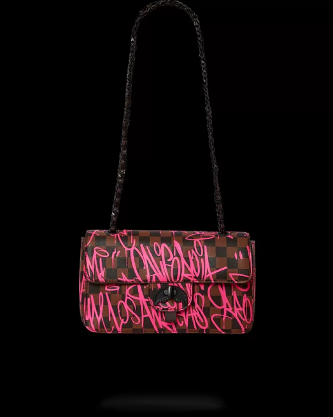 Sprayground Borsa con Catena Squalo - Design Esclusivo Jetgraphix per Stile Urban
